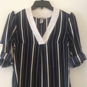 Sheer Top with Stripes
